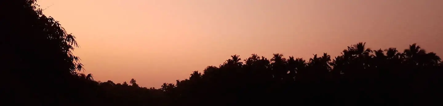 Sunset over River, Kerala, India, motorcycle rides